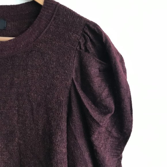 Anthropologie Line the Label Wool and Alpaca Puff Sleeve Sweater Pullover Size S - Picture 4 of 7